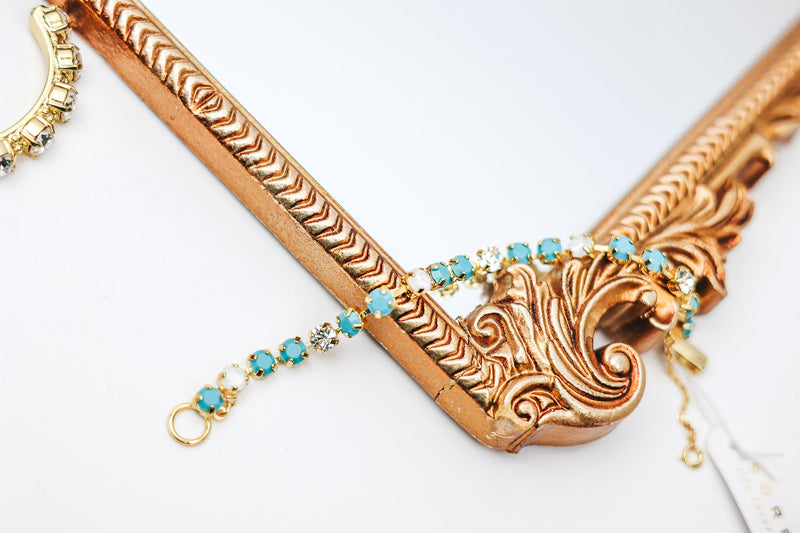 Sorrelli | Elsie Tennis Bracelet in Bright Gold Tone and Santorini