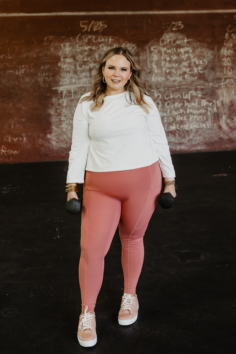 Step It Up Pocket Leggings in Mauve Pink