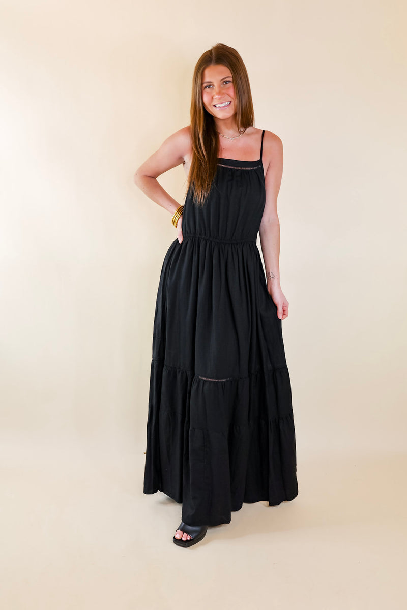 Tranquil Tides Tiered Maxi Dress in Black