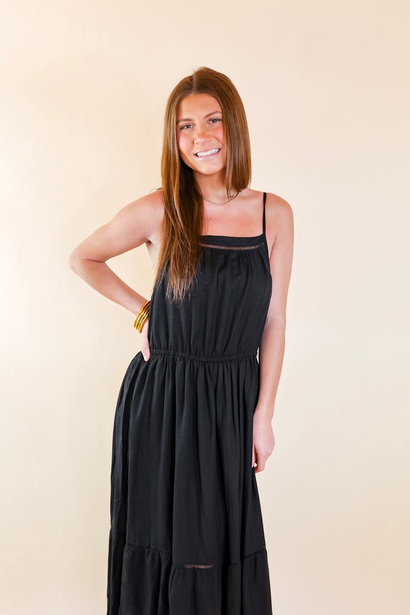 Tranquil Tides Tiered Maxi Dress in Black