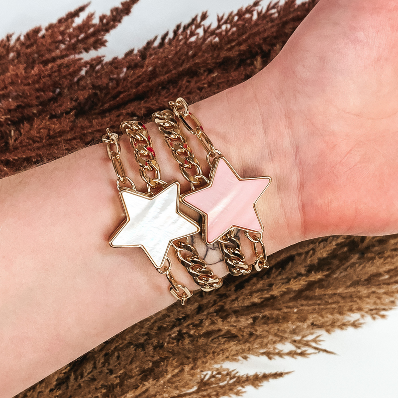 Sparks Flying Gold Bracelet in Pink