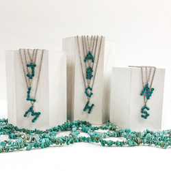 Mini Turquoise Initial Necklaces