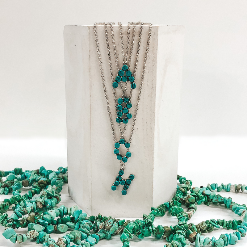 Mini Turquoise Initial Necklaces