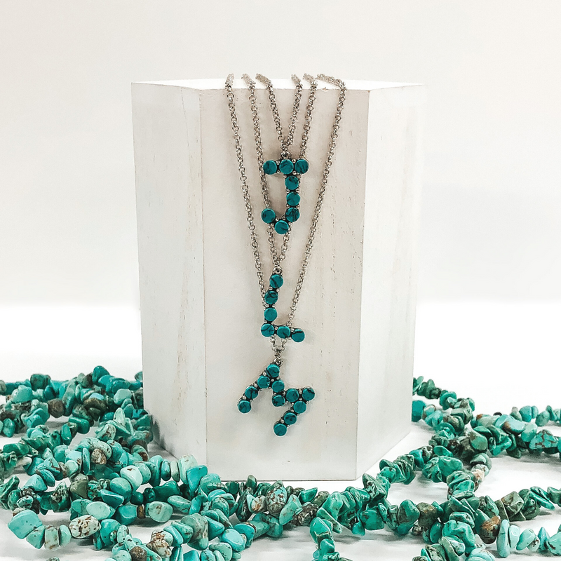 Mini Turquoise Initial Necklaces