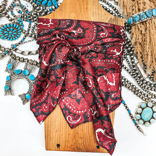 Paisley Wild Rag in Red and Black