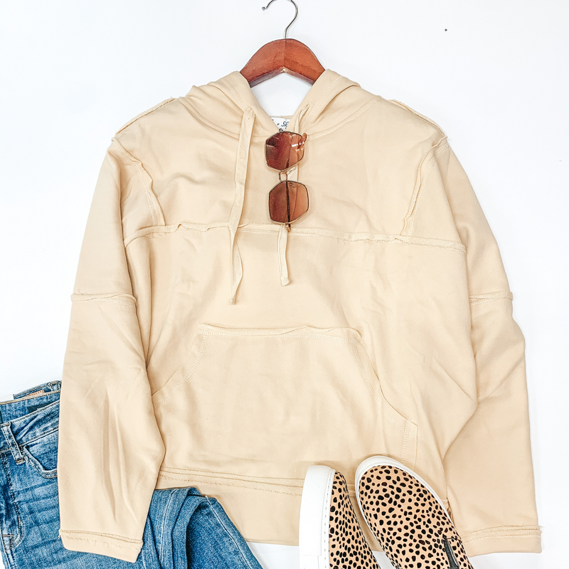 Living In Leisure Outer-Seam Dolman Pullover Hoodie in Pastel Yellow