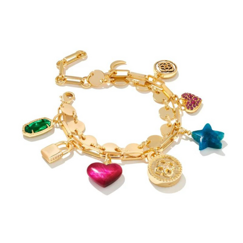 Brielle Gold Charm Bracelet in Multi Mix