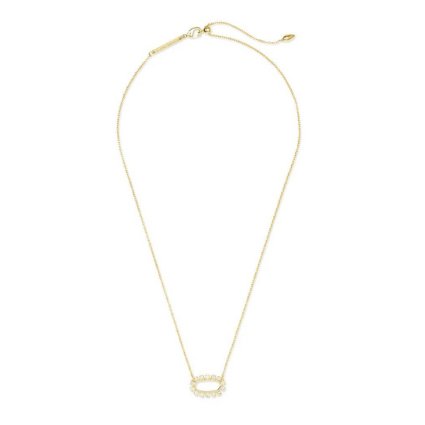 Kendra Scott | Elisa Open Frame Crystal Pendant Necklace in Gold