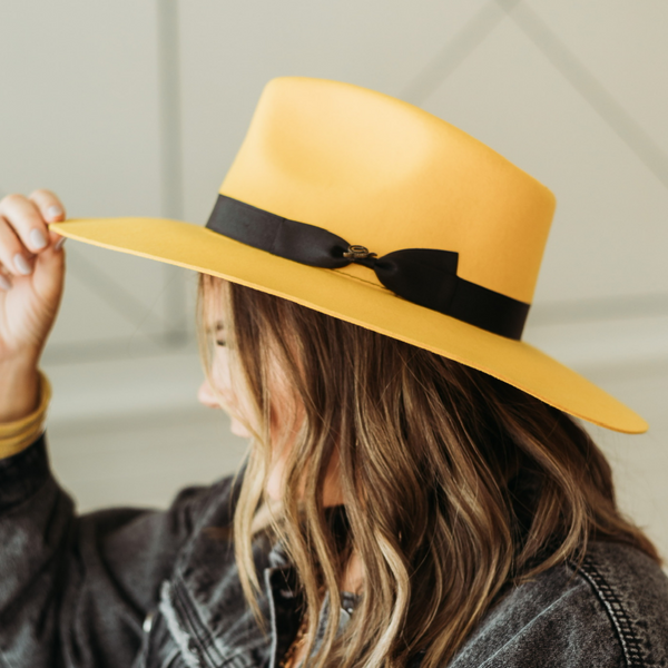 Charlie 1 Horse | Highway Wool Felt Hat in Yellow