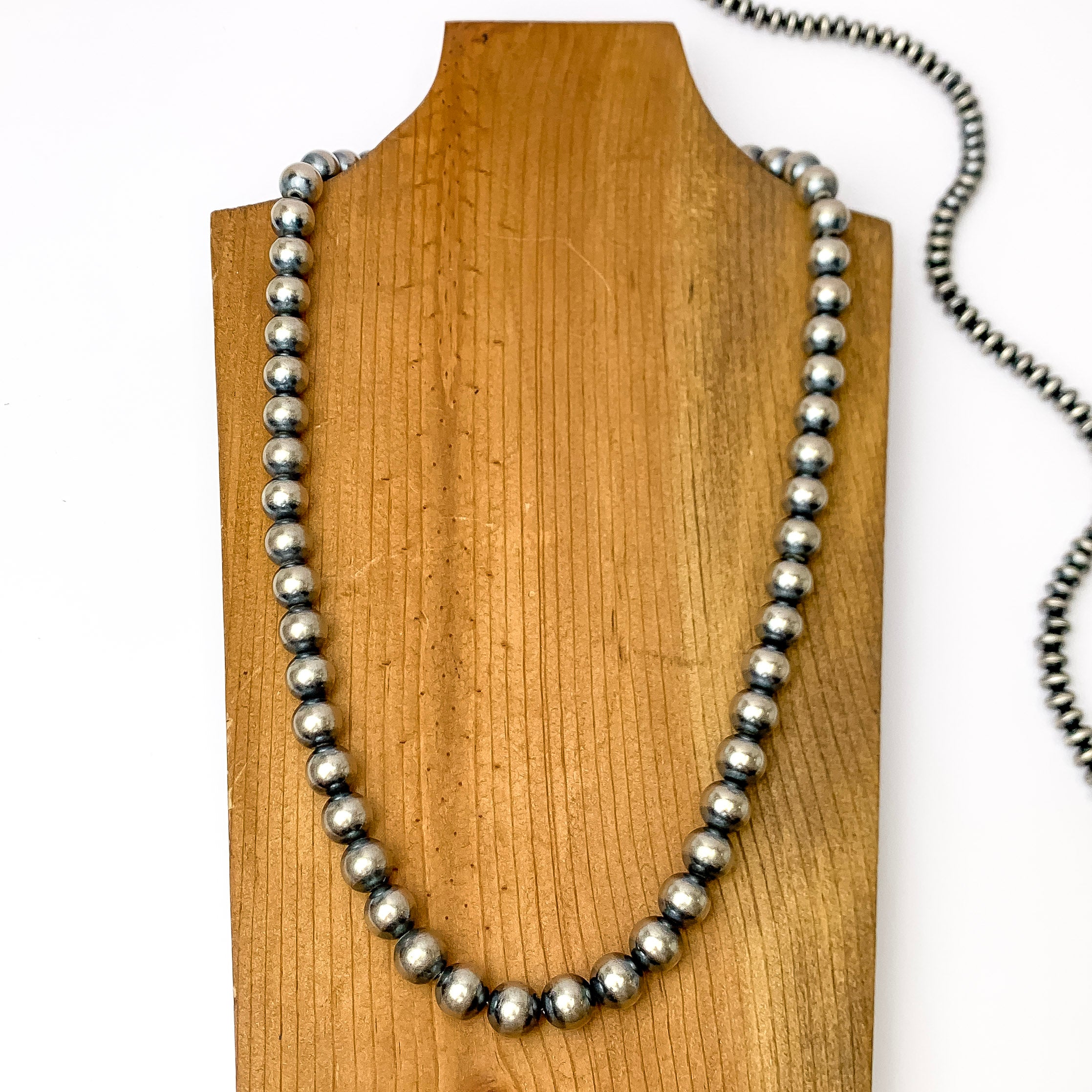 Treasures of the Southwest: 24 Long Navajo Pearls 4mm Beads Sterling  Silver Necklace