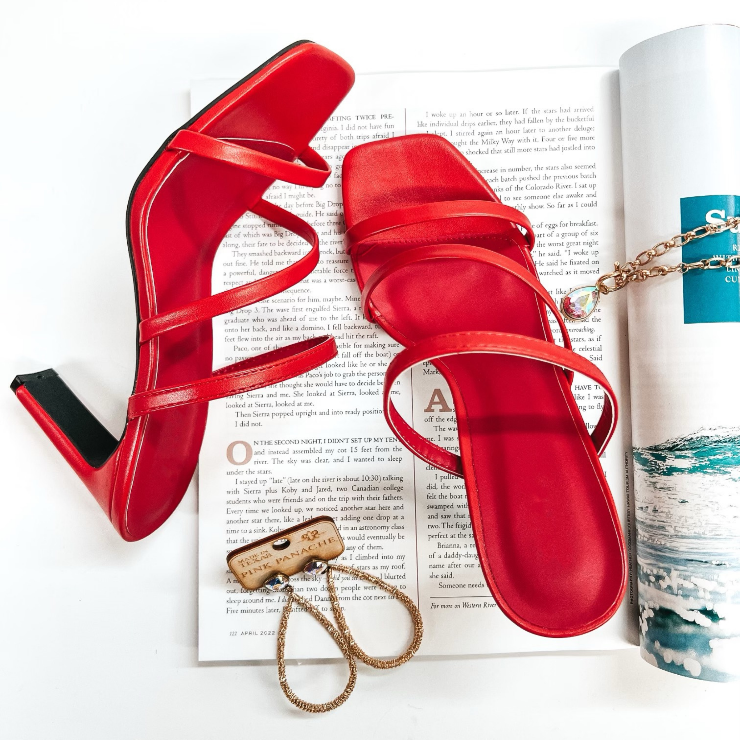 Image of Upper West Side Strappy Heeled Sandals in Red