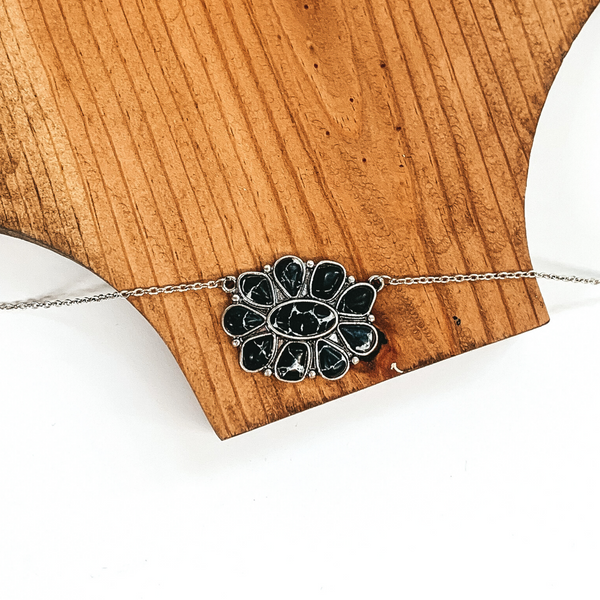 Mini Concho Necklace in Black