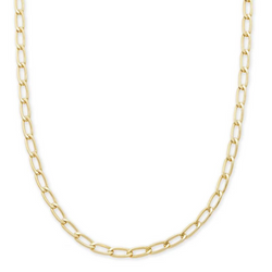 Gold chain necklace pictured on a white background.