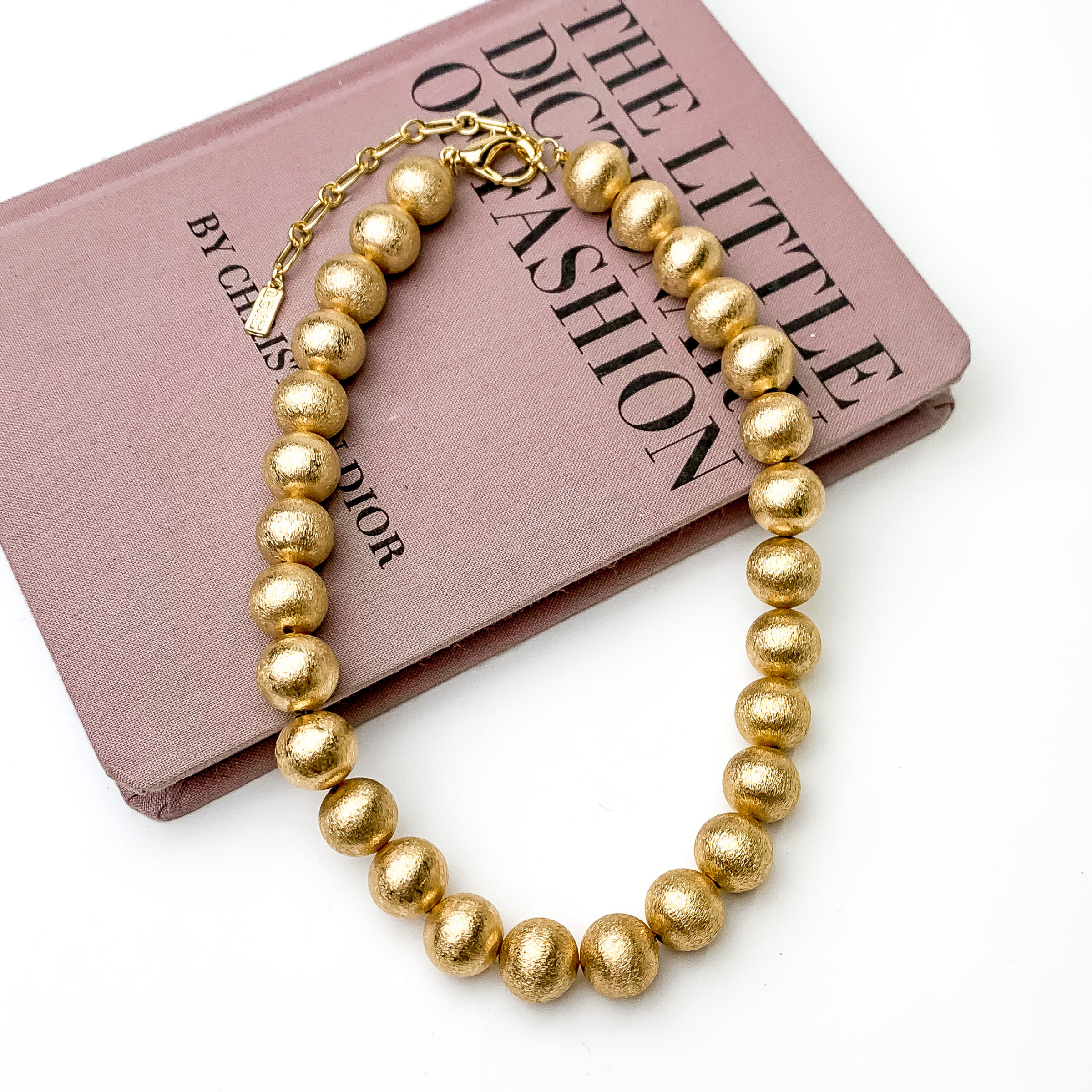 Image of Large Gold Tone Beaded Necklace