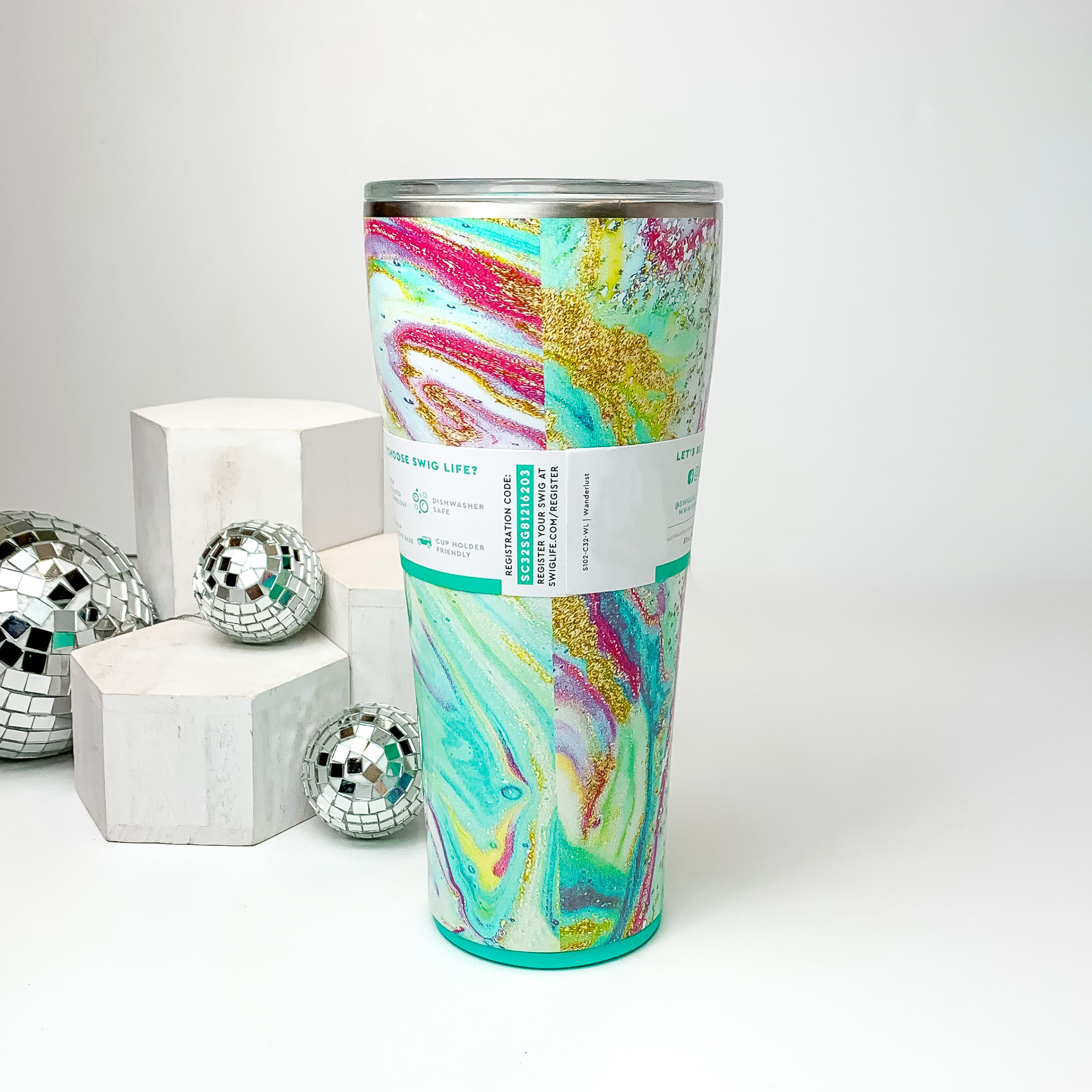 32oz Tinsel Swig Tumbler, Great Holiday Gift, Christmas Tumbler