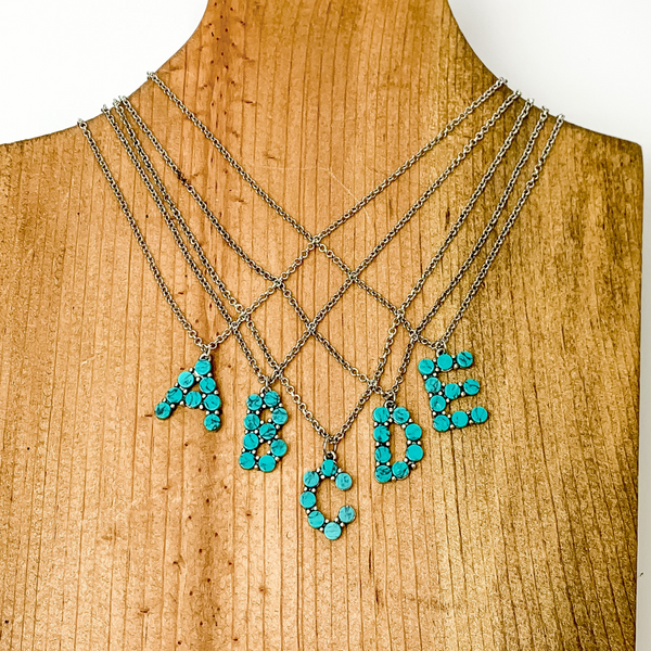 Mini Turquoise Initial Necklaces