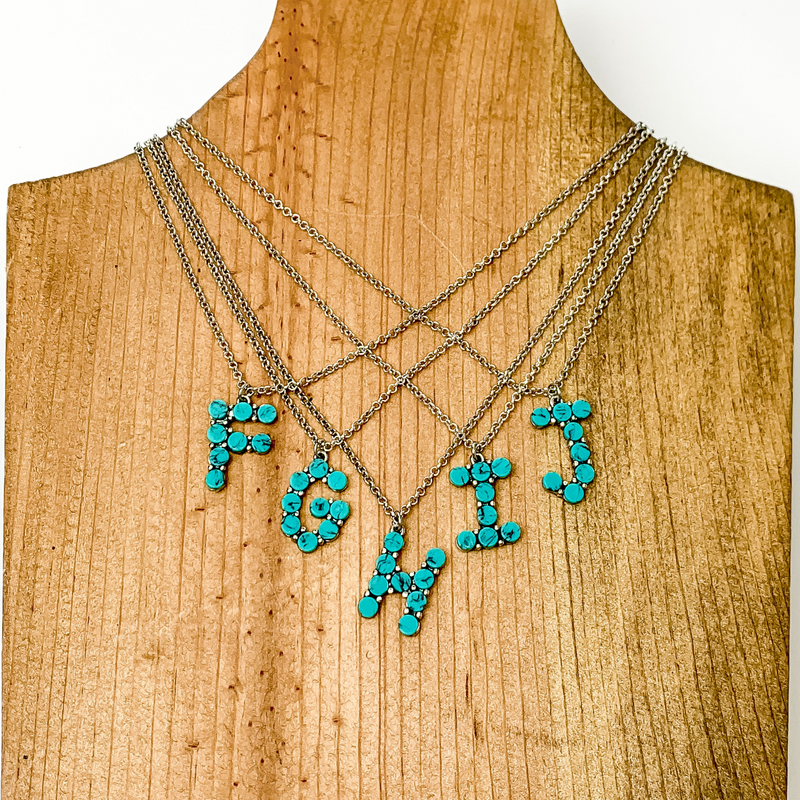 Mini Turquoise Initial Necklaces