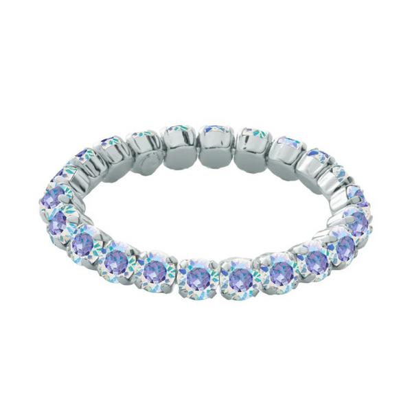 Sorrelli | Sienna Stretch Bracelet with Aurora Borealis Crystals in Palladium Silver Tone