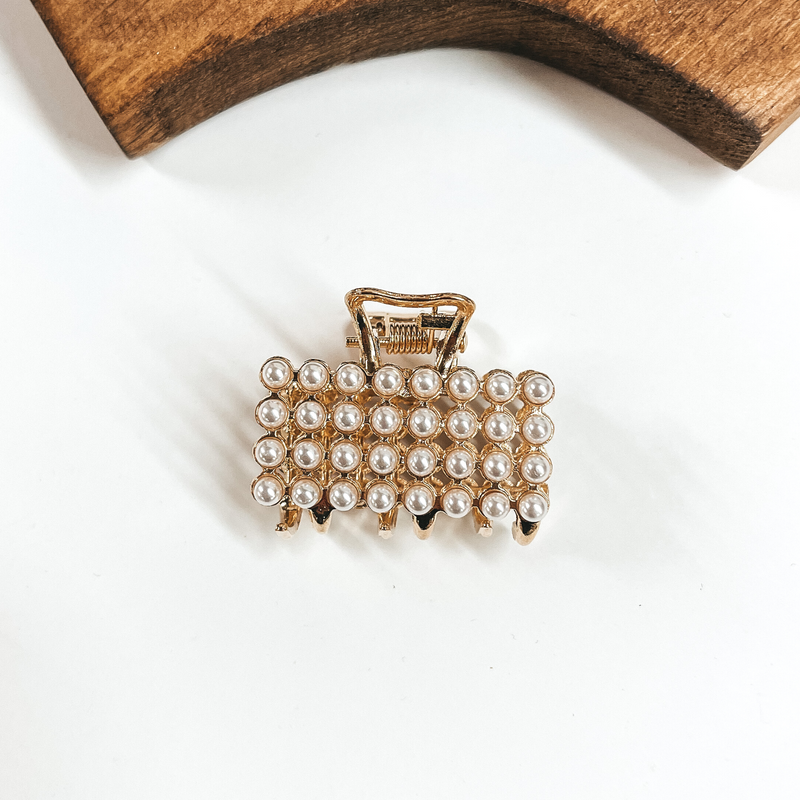 Dainty Rectangle Shaped Embellished Hair Clip