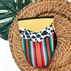 Three Color Cow Print Serape Tumbler Drink Sleeve