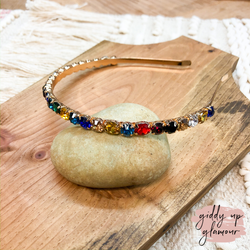 Oval & Round Cut Crystal Headband in Multicolor