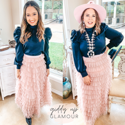 blush tulle maxi skirt