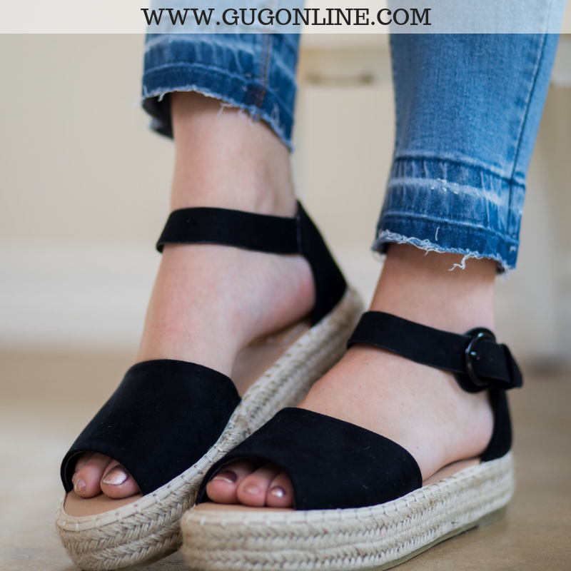 black espadrille sandals flat