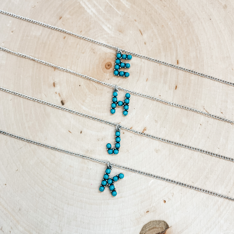 Mini Western Turquoise Initial Necklaces