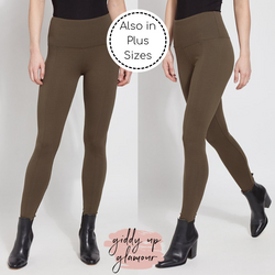 Online Exclusive | Lysse Signature Center Seam Ankle Length Leggings in Olive Green