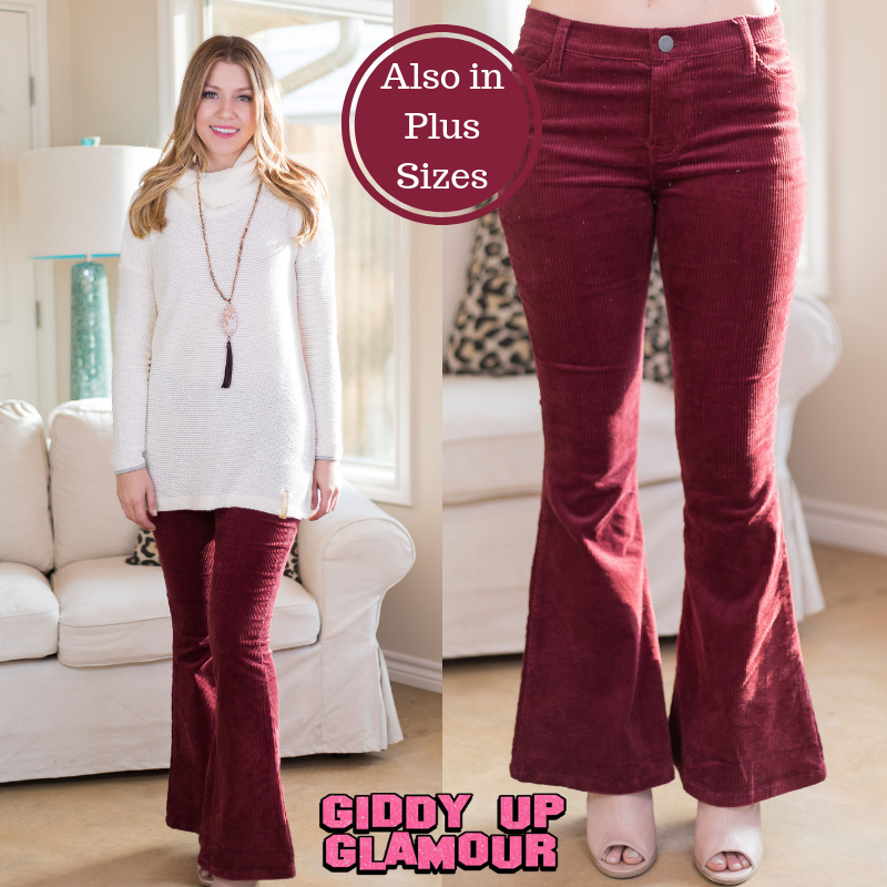 plus size corduroy flare pants