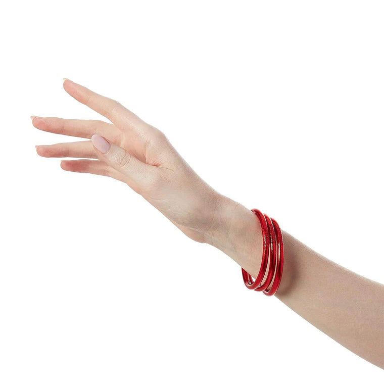 BuDhaGirl | Set of Three | All Weather Bangles in Crimson Red