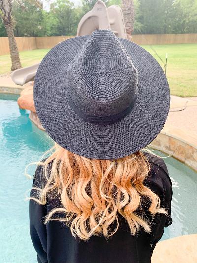 Throwing Shade Wide Brim Hat in Black