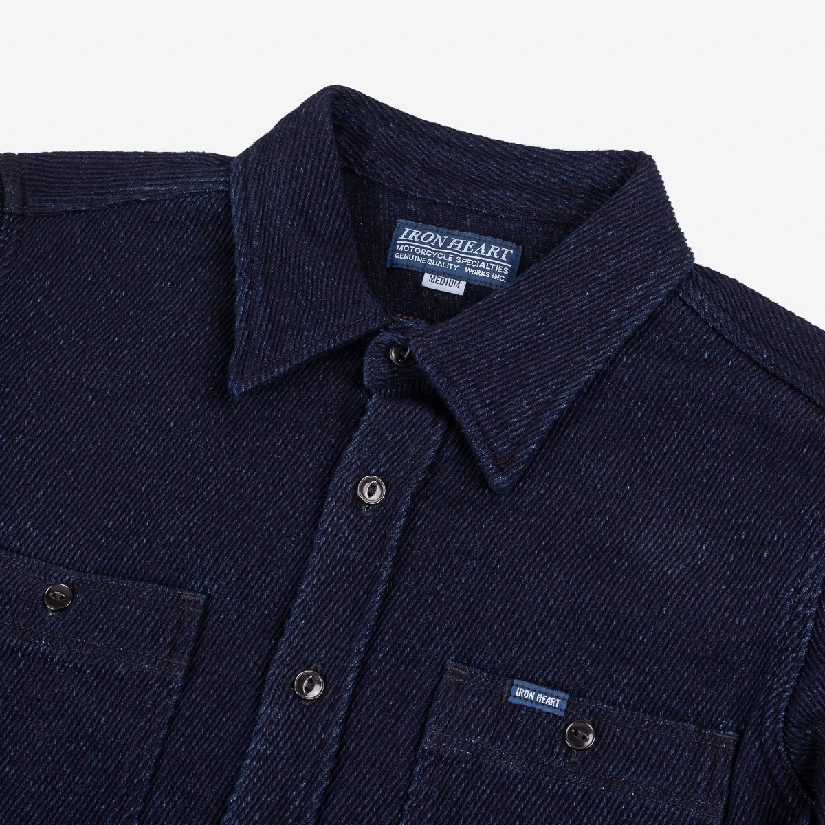 Iron Heart 14oz Kersey Work Shirt - Indigo – Blue Works Vintage ...