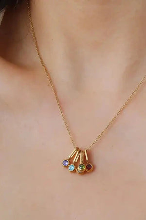 Reyna 18K Gold 5 Stone Charm Necklace - Arrow Tree Boutique