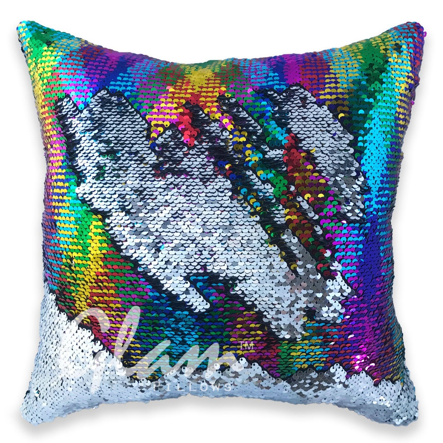 reversible sequin pillow funny