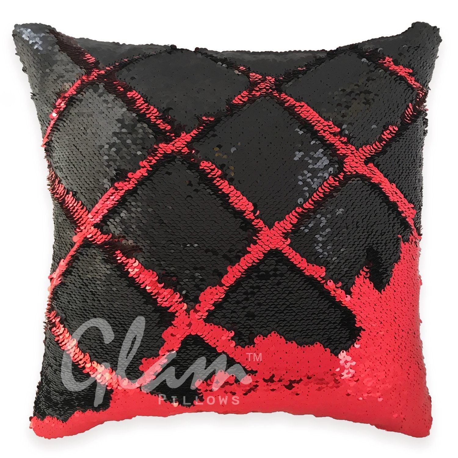 Red & Black Reversible Sequin Glam Pillow - Glam Pillows