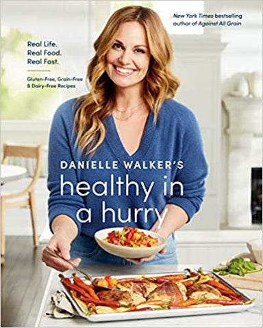 Danielle Walker in Blue shirt cooking food