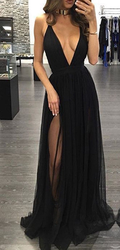 sexy black ball dress