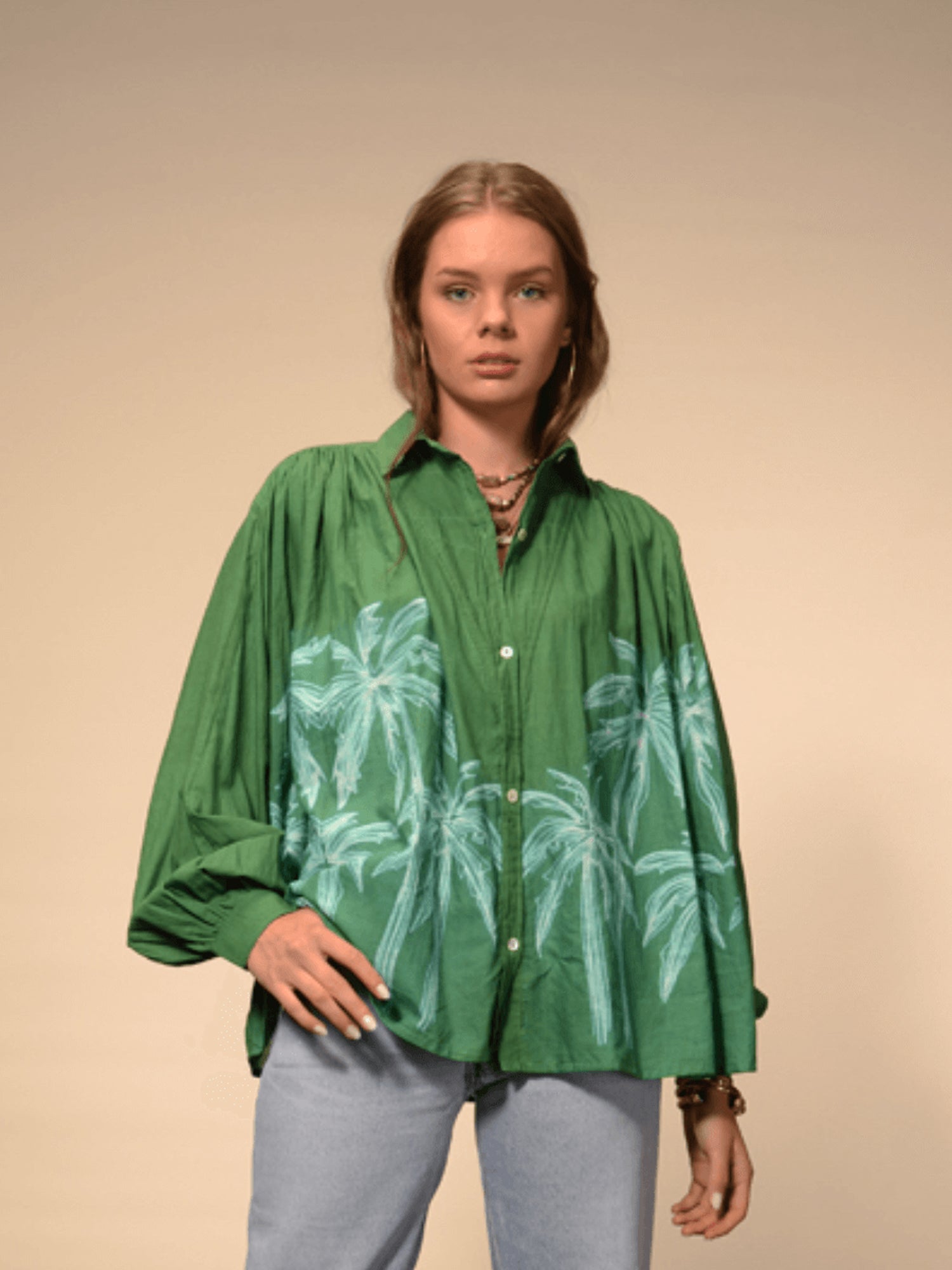 PALM BLOUSE GREEN