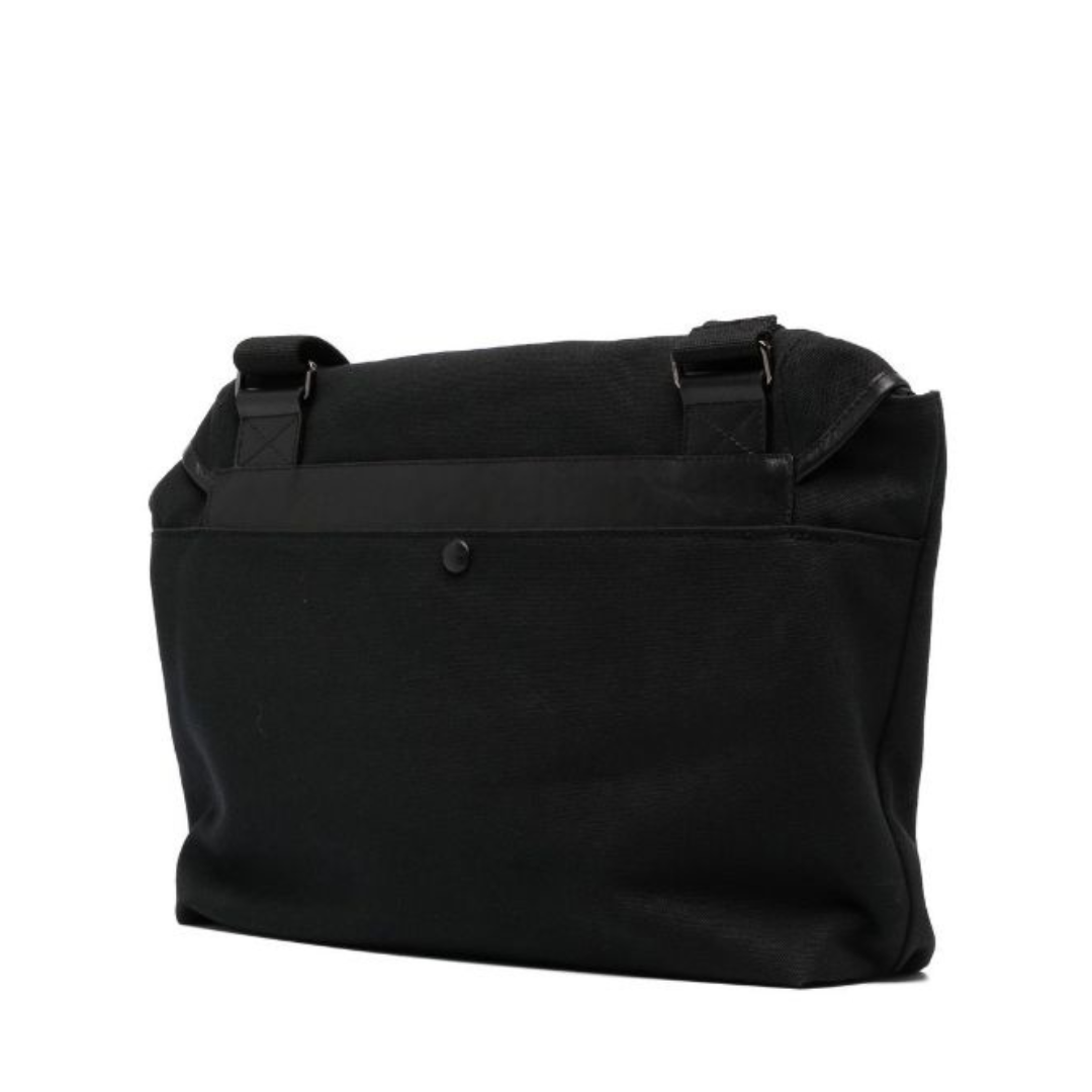 CANVAS PLAIN MESSENGER BAG BLACK