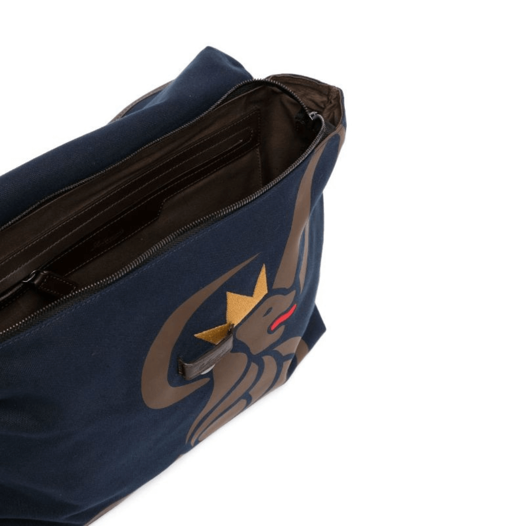 CANVAS LION MESSENGER BAG NAVY