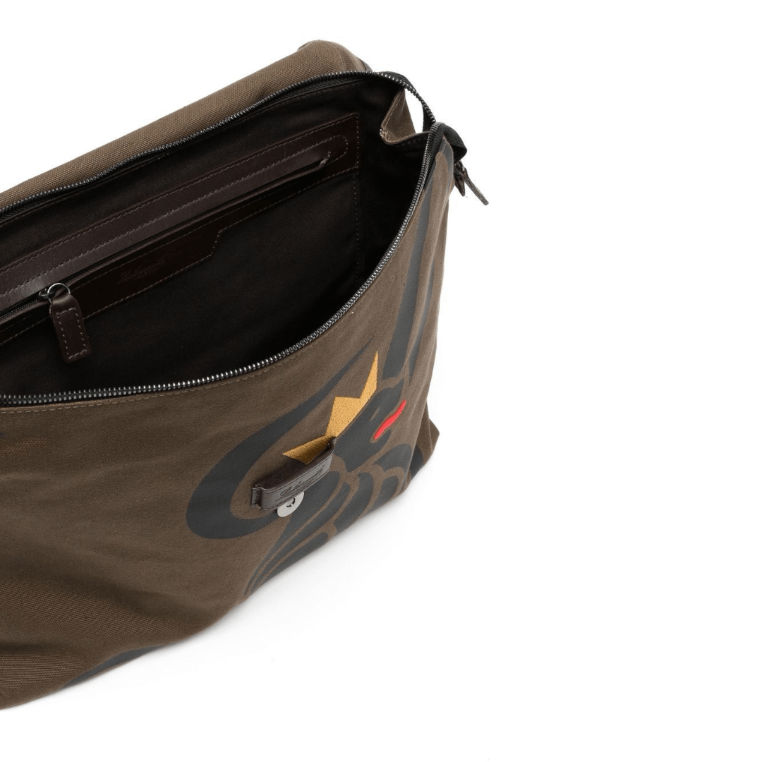 CANVAS LION MESSENGER BAG KHAKI