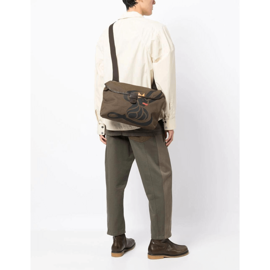 CANVAS LION MESSENGER BAG KHAKI