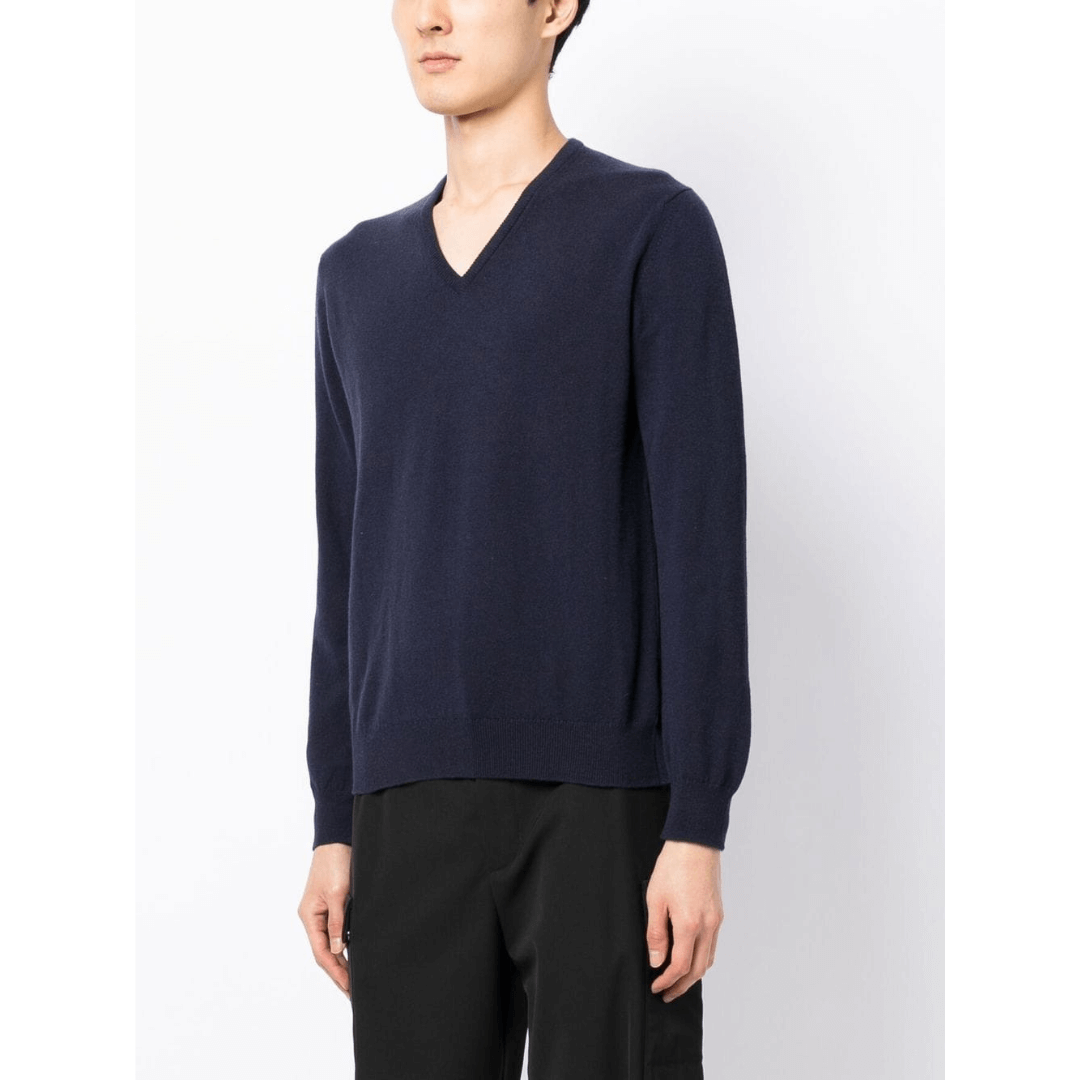 CASHMERE V-NECK SWEATER NAVY