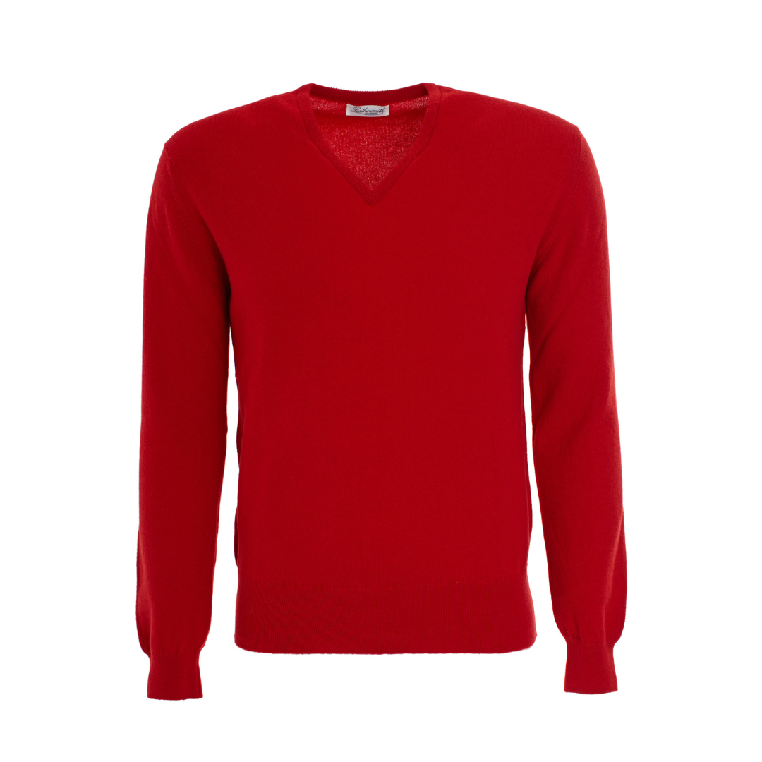 CASHMERE V-NECK SWEATER CARDINAL