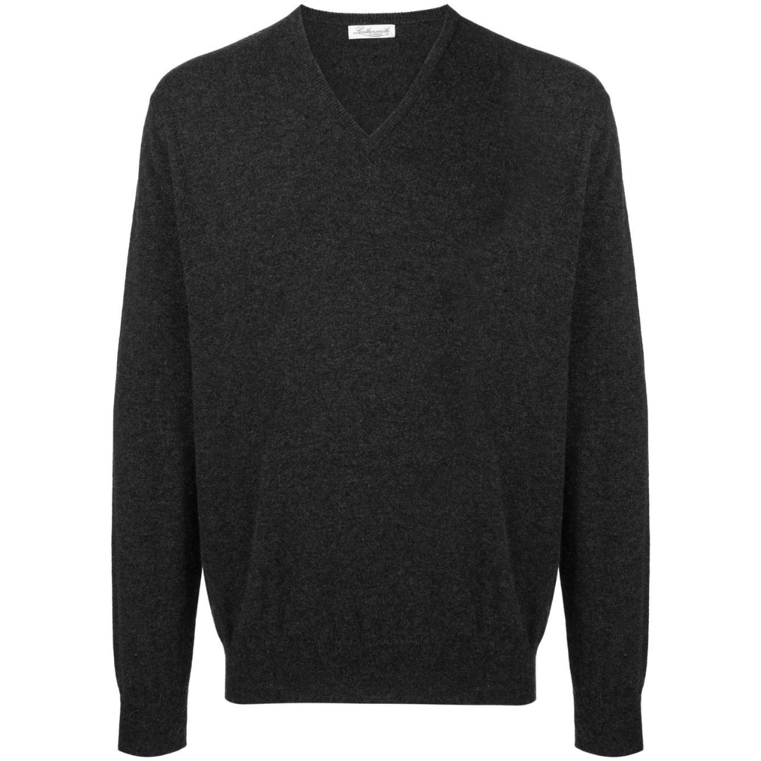 CASHMERE V-NECK SWEATER GREY