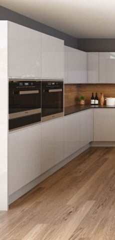 Jayline Handleless Light Grey High Gloss Kitchen Doors & Drawer Fronts ...