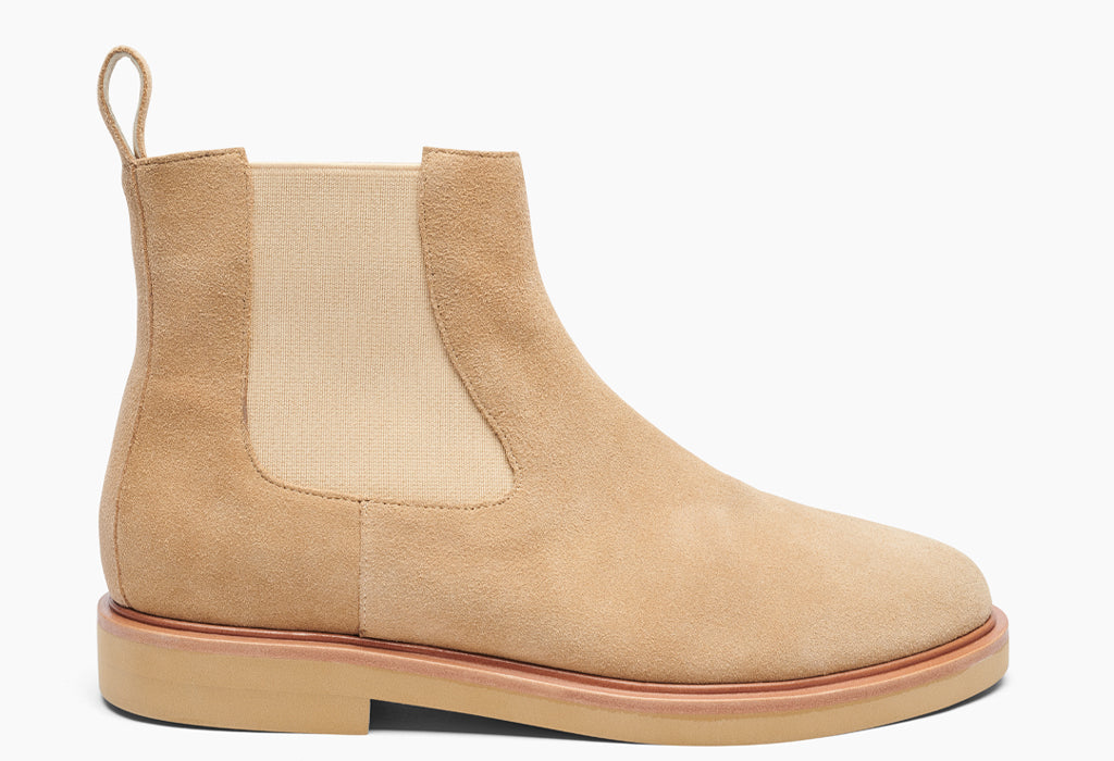 sand colored chelsea boots