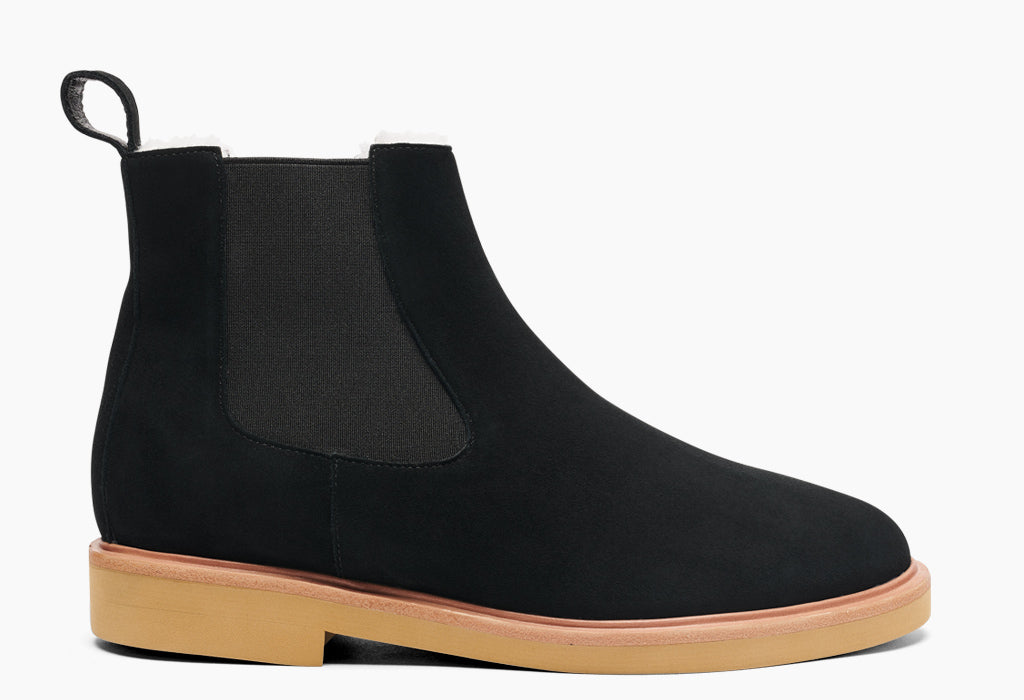 Hobes | Women's Chelsea Boot Wool Black