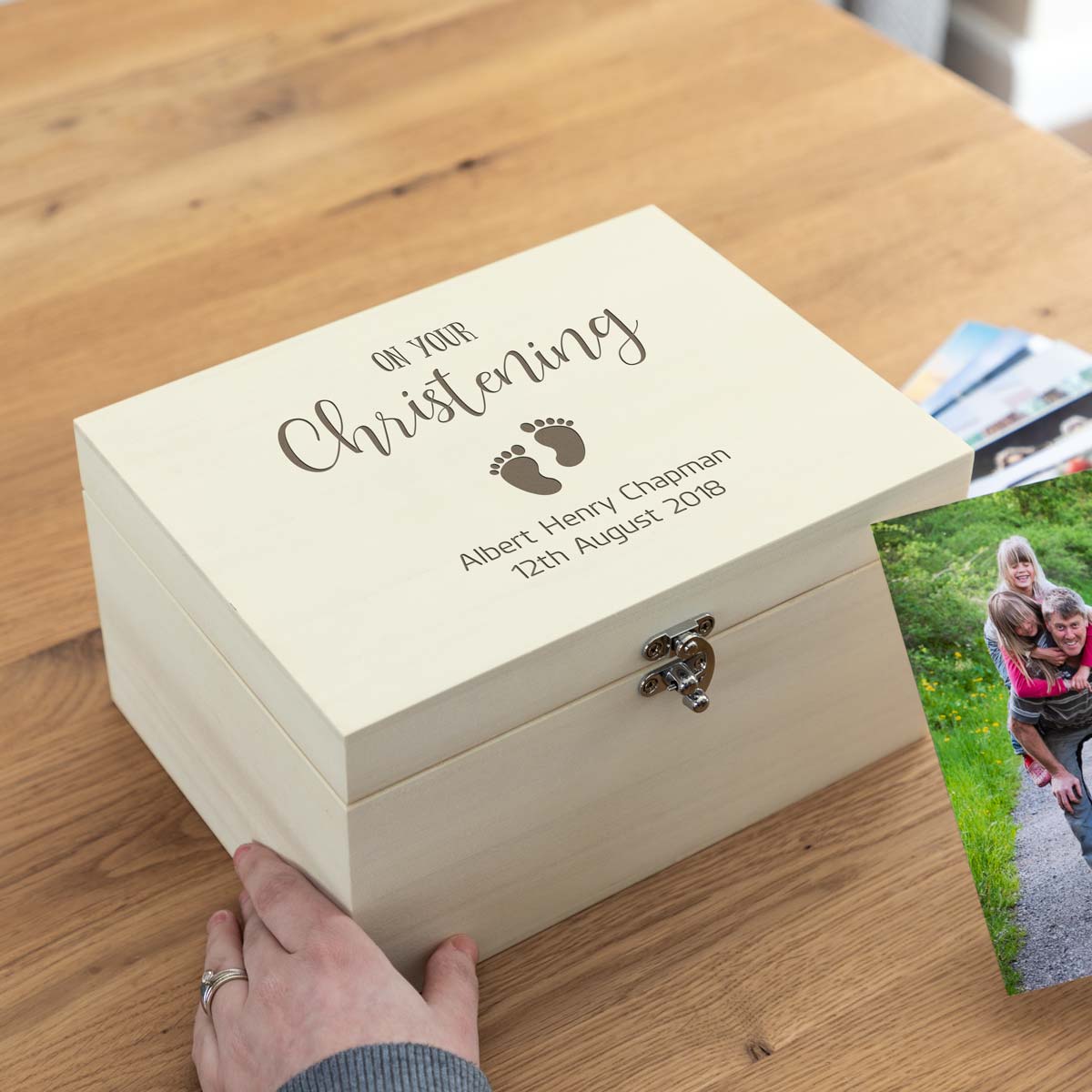 personalised christening keepsake box